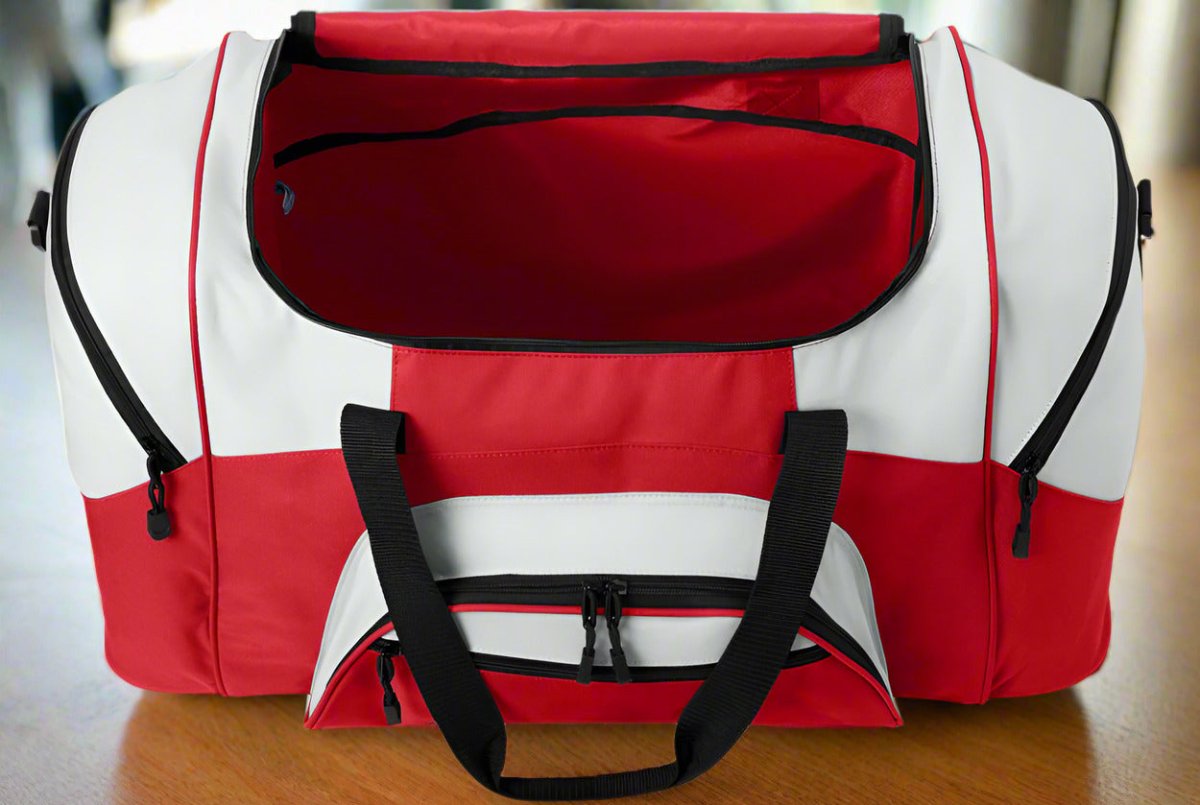 University of Alabama Duffel Bag β Large Crimson Tide Sports & Travel Bag with Alabama Elephant Logo β Gym Gear Duffel with Pockets & Shoulder Strap Crimson