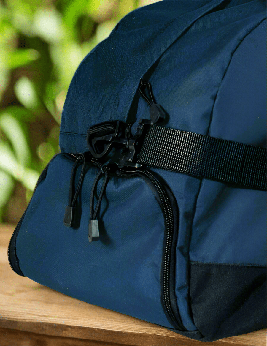 Kansas Duffel Bag β Official Jayhawks Medium Gym & Travel Bag with Shoe Pocket β 600D Polyester Navy