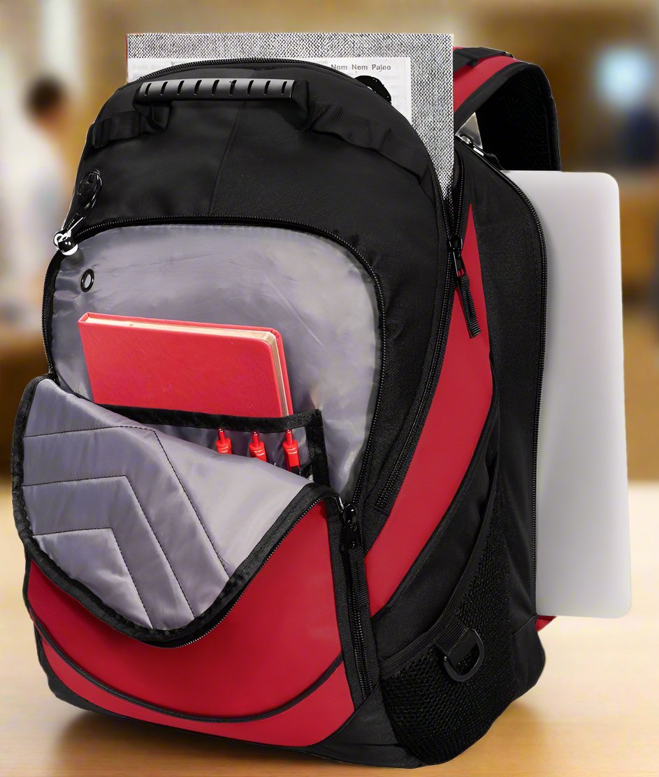 Alabama Backpack – Official Crimson Tide Laptop Backpack with Side-Entry Padded Compartment – Fits 17" Laptops – 600D Polyester Red