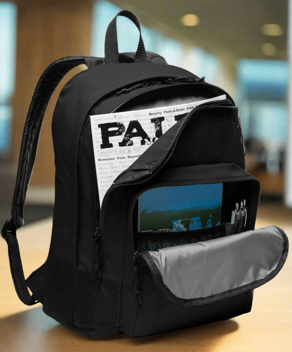 West Virginia Backpack WVU Medium Classic Style Backpack Black