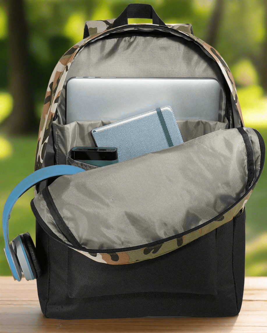 University of Kansas Camo Backpack KU Jayhawks Medium Classic Style Backpack