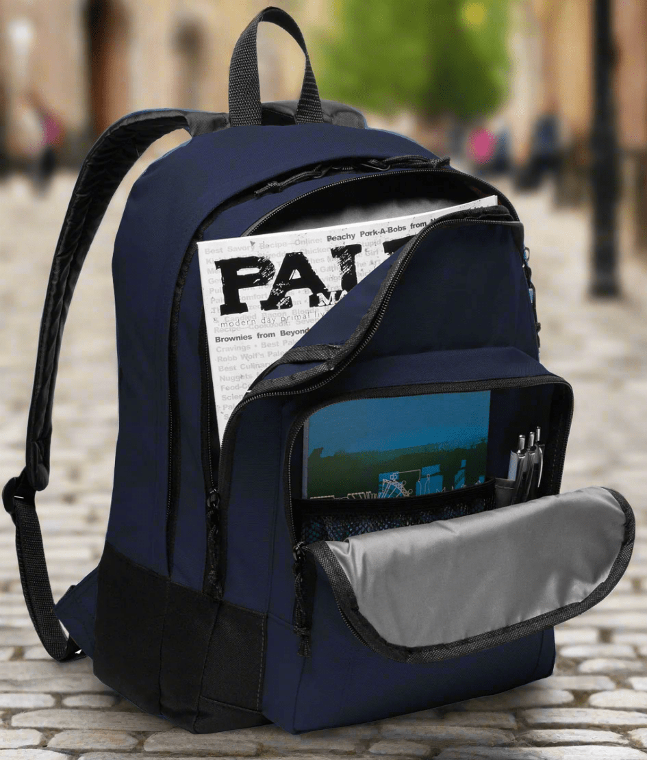 West Virginia Backpack WVU Medium Classic Style Backpack Navy