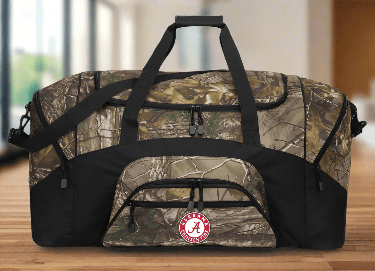 Alabama Logo Camo Large Duffel Bag Alabama Suitcase Travel Bag or Sports Gear Bag