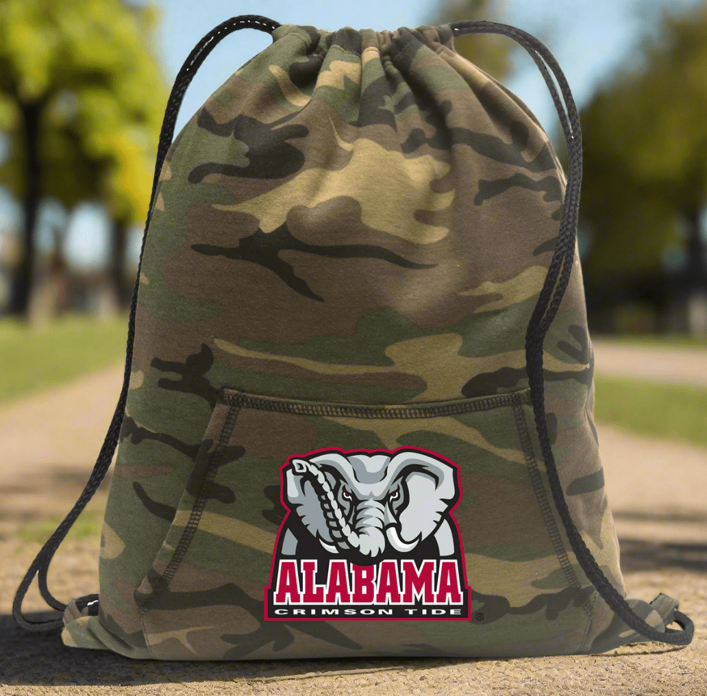 Alabama Camo Drawstring Backpack University of Alabama Hoody Style Cinch Pack Bag