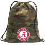 Alabama Logo Camo Drawstring Backpack Alabama Hoody Style Cinch Pack Bag