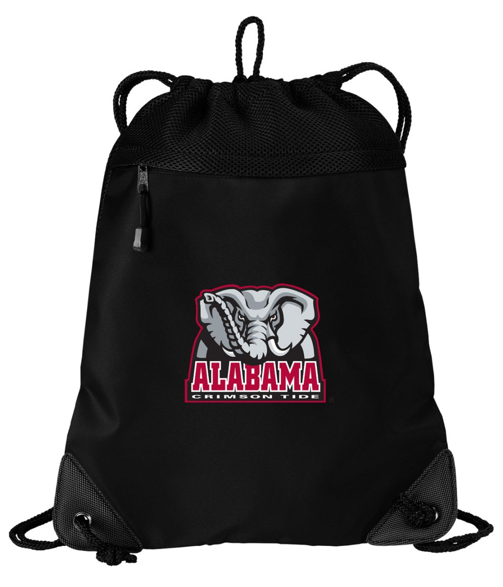 Alabama Drawstring Backpack University of Alabama Cinch Pack - Mesh & Microfiber Black