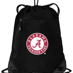 Alabama Logo Drawstring Backpack Alabama Cinch Pack - Mesh & Microfiber Black