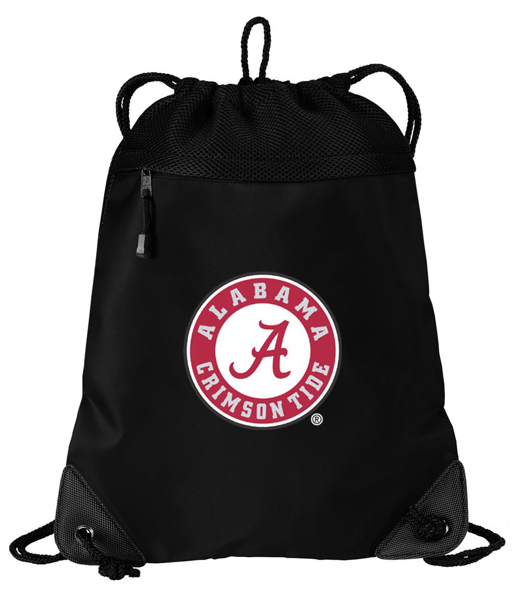 Alabama Logo Drawstring Backpack Alabama Cinch Pack - Mesh & Microfiber Black