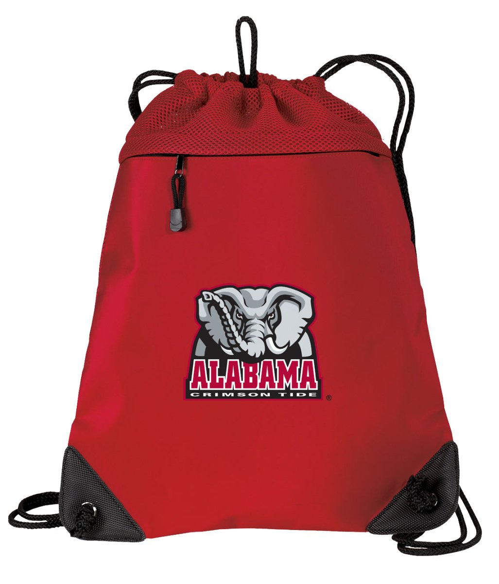 Alabama Drawstring Backpack University of Alabama Cinch Pack - Mesh & Microfiber Black