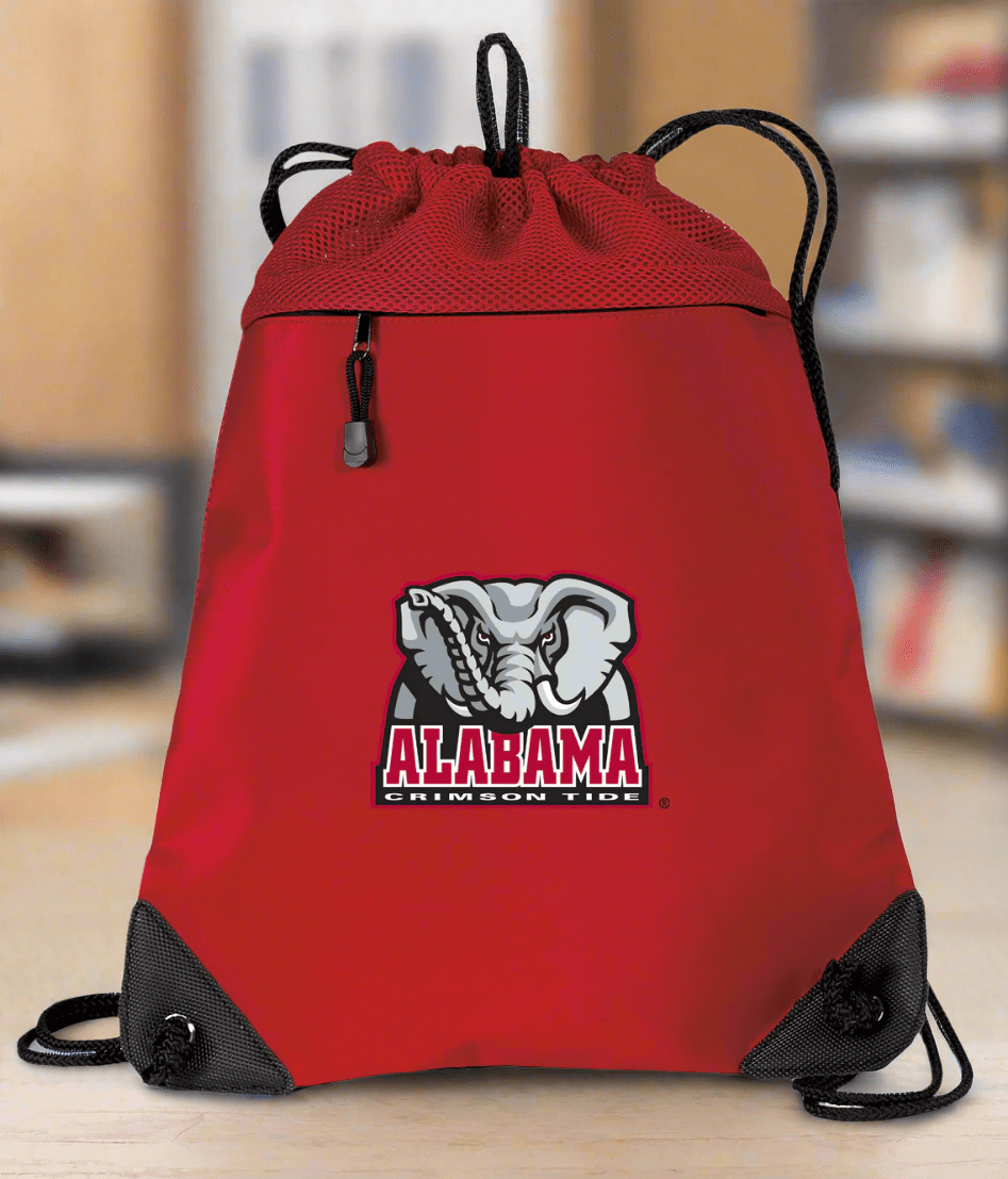 Alabama Drawstring Backpack University of Alabama Cinch Pack - Mesh & Microfiber Red