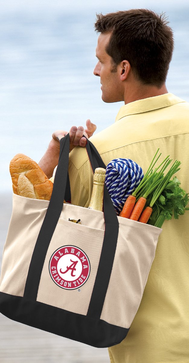 Alabama Logo Canvas Tote Bag Alabama Classic Tote Black