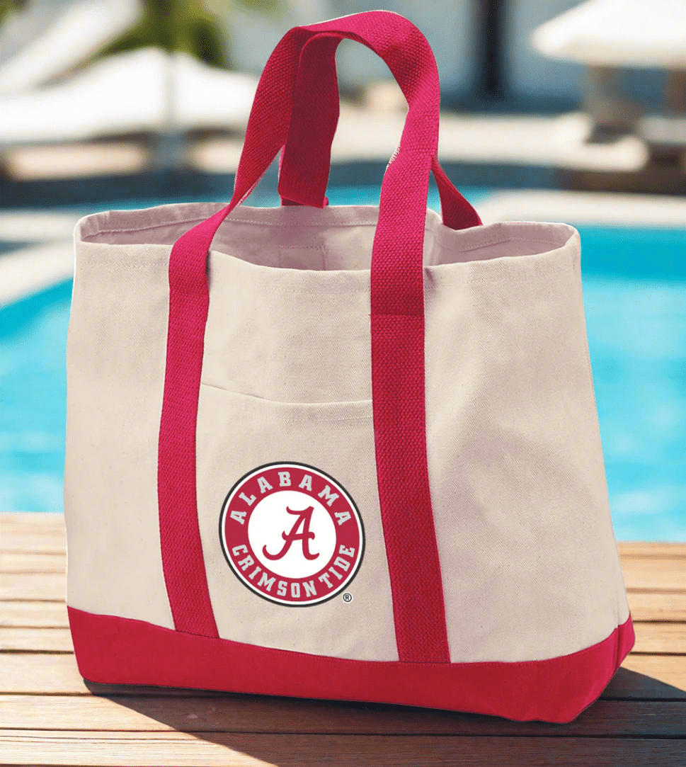 Alabama Logo Canvas Tote Bag Alabama Classic Tote Crimson