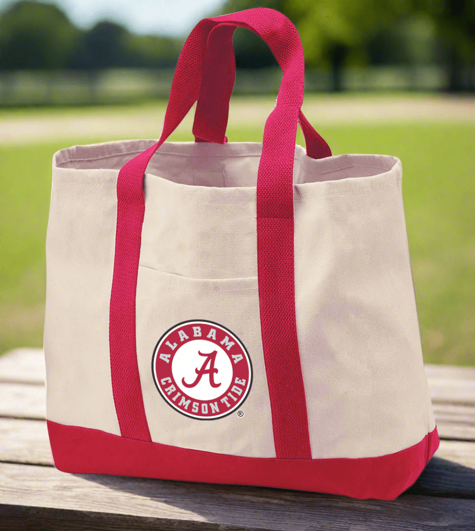 Alabama Logo Canvas Tote Bag Alabama Classic Tote Crimson