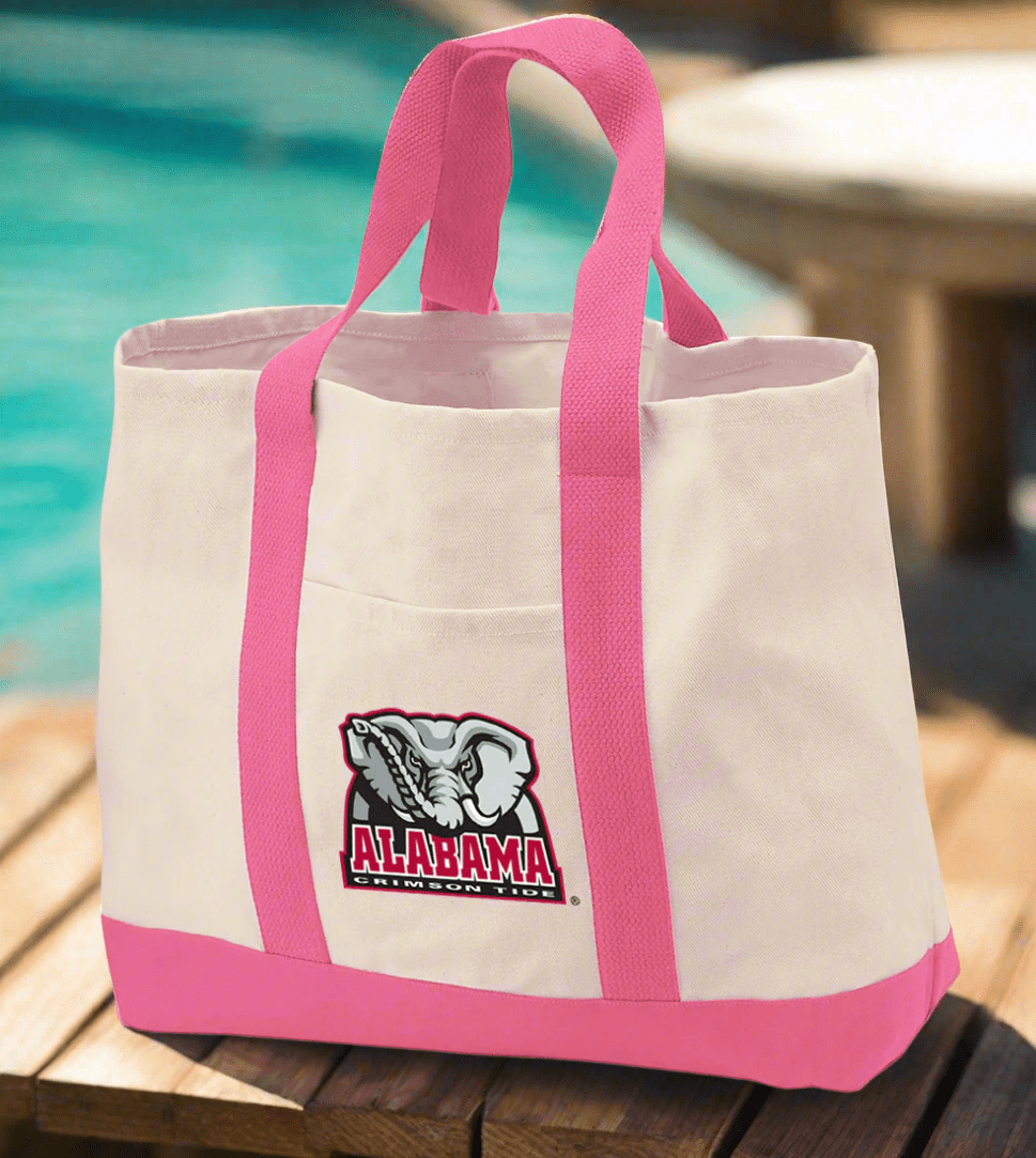Alabama Tote Bag Canvas University of Alabama Classic Tote Pink