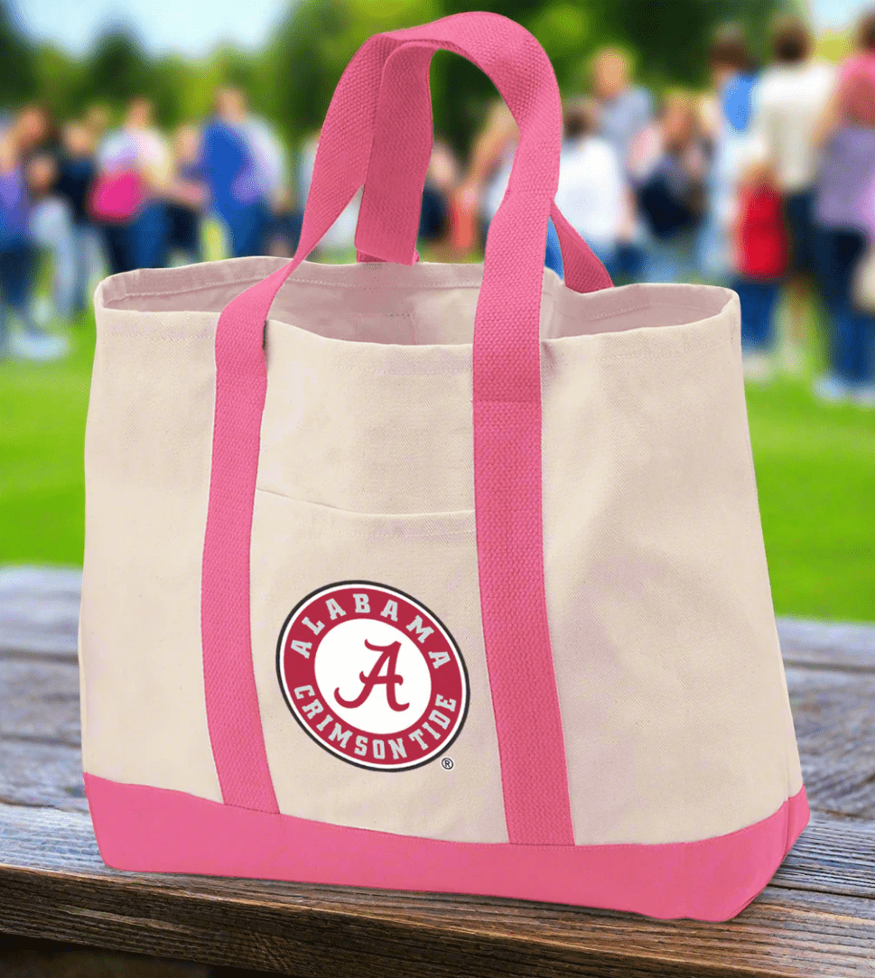 Alabama Logo Canvas Tote Bag Alabama Classic Tote Tan
