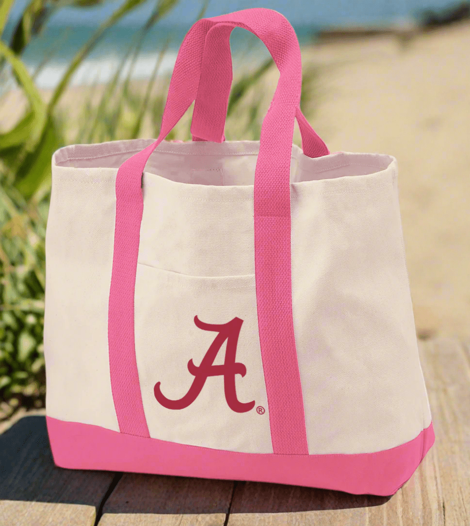 University of Alabama Canvas Tote Bag Alabama Classic Tote Pink