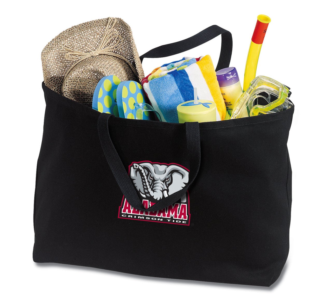 Alabama Large Tote Bag University of Alabama Jumbo Tote for Beach Pool or Travel Black
