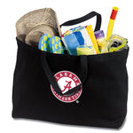 Alabama Logo Large Tote Bag Alabama Jumbo Tote for Beach Pool or Travel Black
