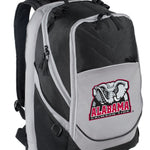 Alabama Backpack – Official Crimson Tide Laptop Backpack with Side-Entry Padded Compartment – Fits 17" Laptops – 600D Polyester Black and Gray