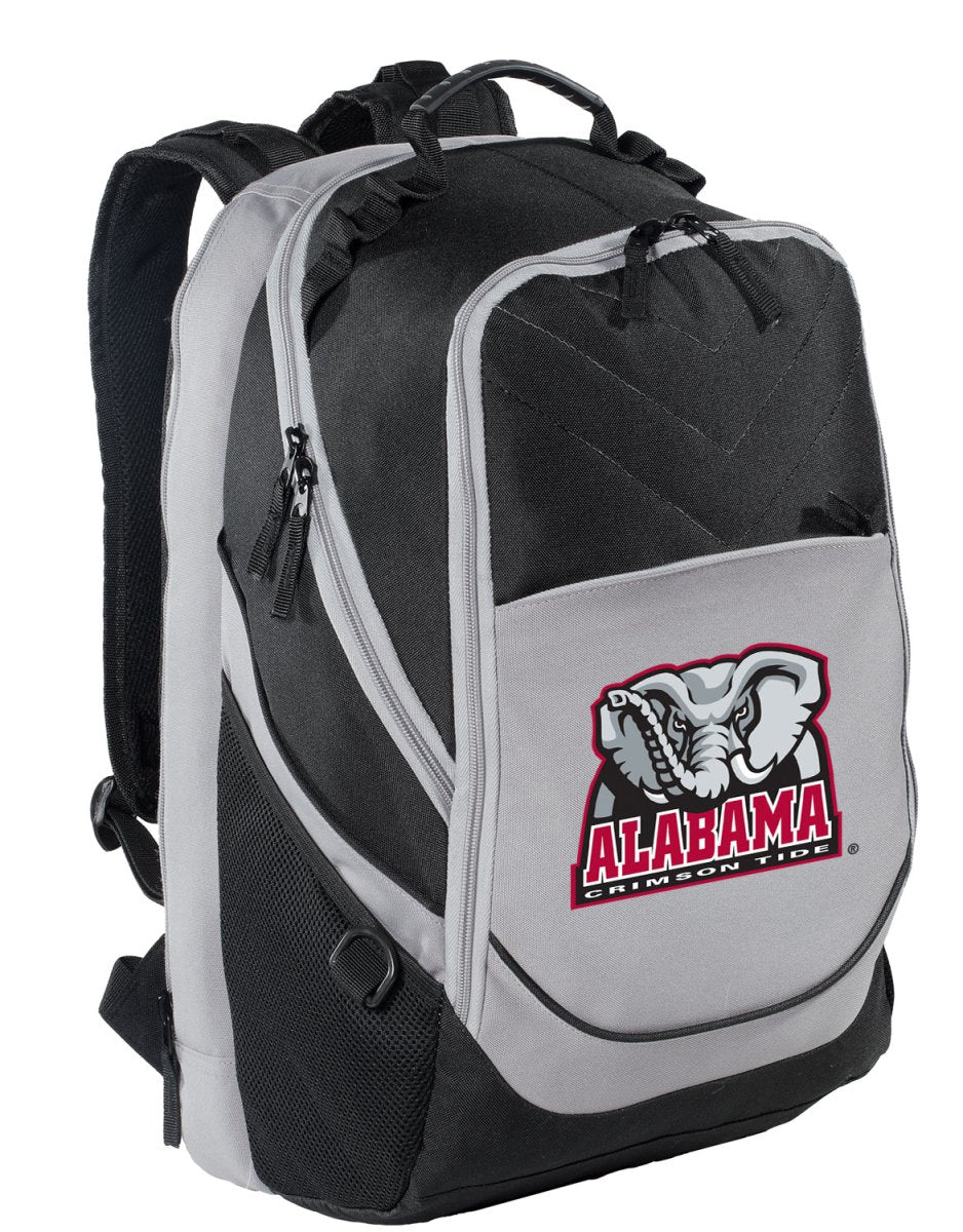 Alabama Backpack – Official Crimson Tide Laptop Backpack with Side-Entry Padded Compartment – Fits 17" Laptops – 600D Polyester Black and Gray