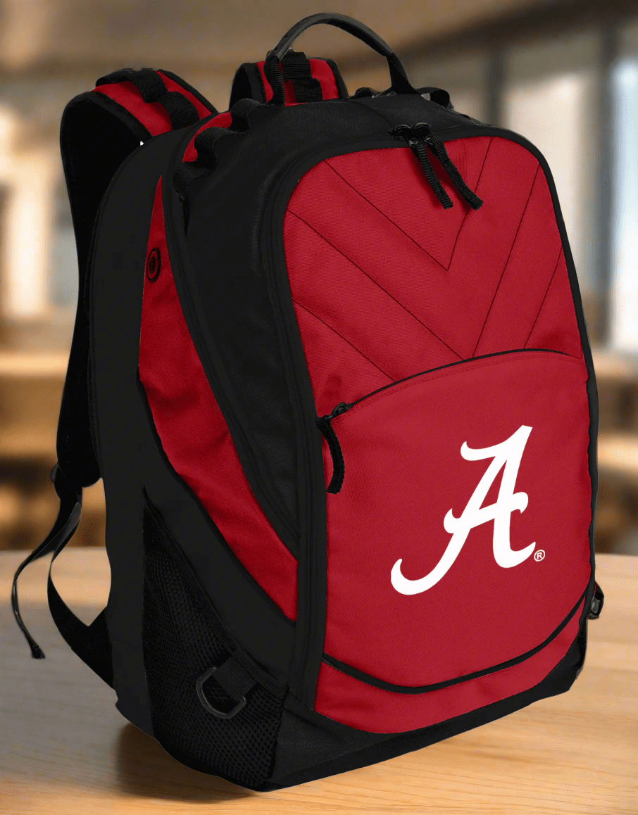 Alabama Laptop Backpack – Official Alabama Crimson Tide Bookbag – 17" Laptop Sleeve, NCAA School Gear – 600D Polyester Crimson
