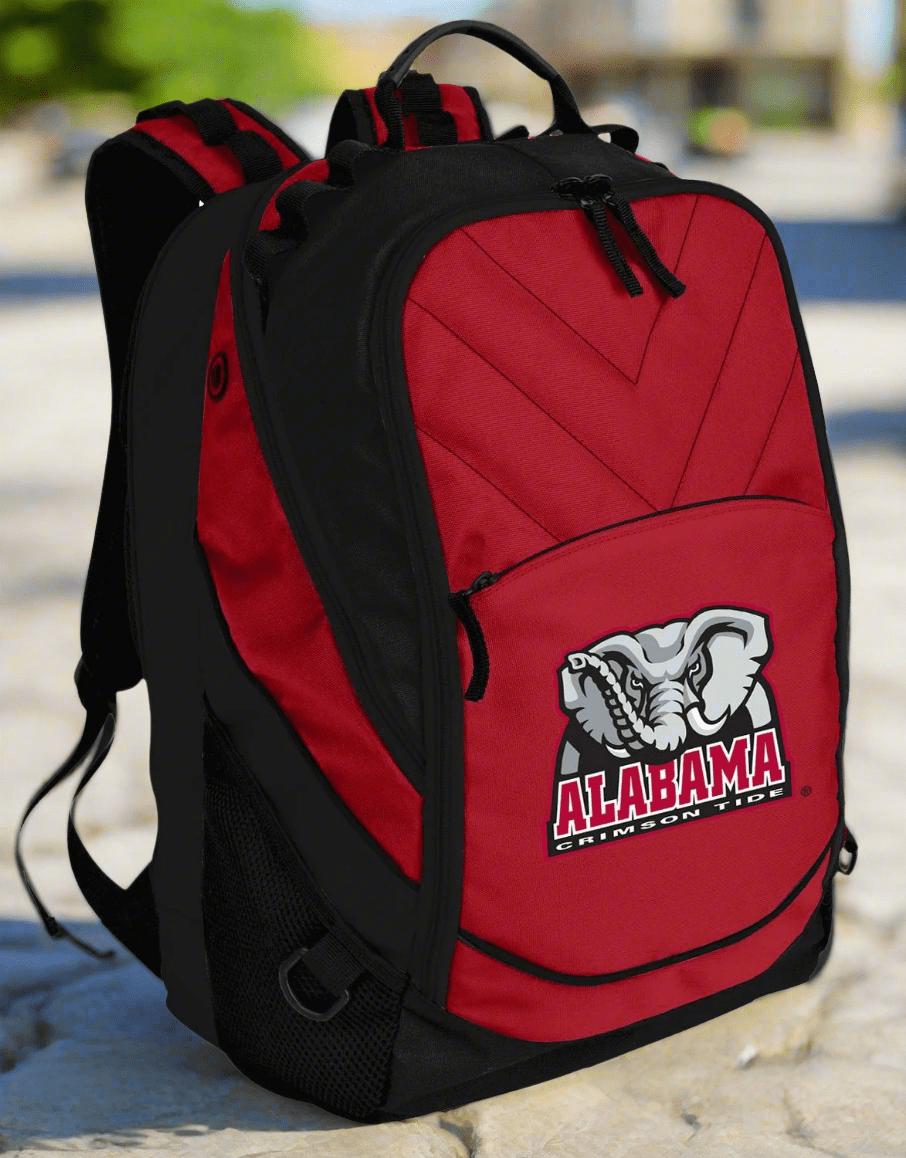 Alabama Backpack – Official Crimson Tide Laptop Backpack with Side-Entry Padded Compartment – Fits 17" Laptops – 600D Polyester Red