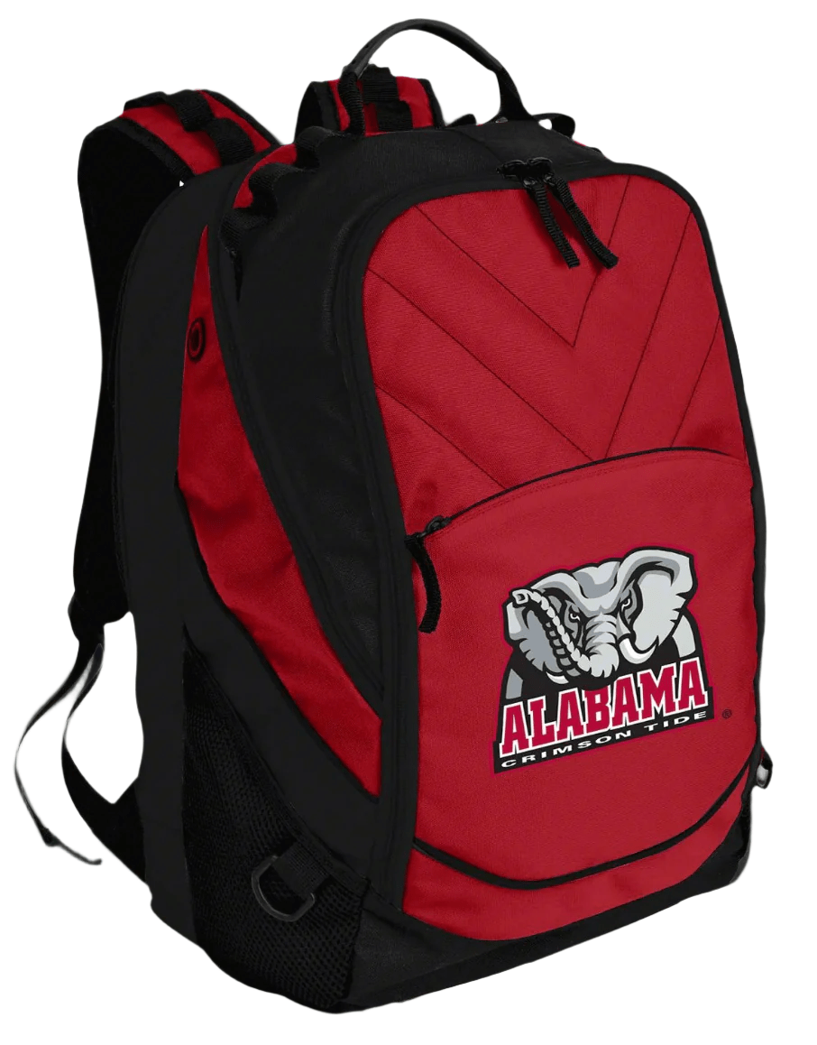 Alabama Backpack – Official Crimson Tide Laptop Backpack with Side-Entry Padded Compartment – Fits 17" Laptops – 600D Polyester Red