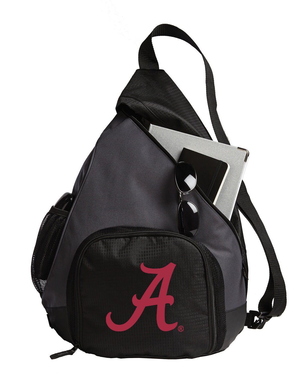 University of Alabama Sling Backpack Alabama Bag with Soccer Ball or Volleyball Bag Sports Gear Compartment Practice Bag Black