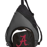 University of Alabama Sling Backpack Alabama Bag with Soccer Ball or Volleyball Bag Sports Gear Compartment Practice Bag Black