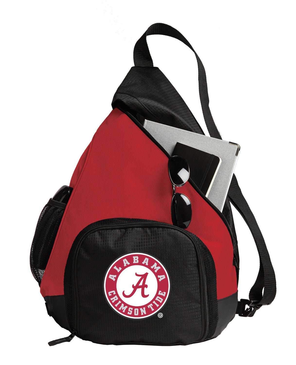 Alabama Logo Sling Backpack Alabama Bag with Soccer Ball or Volleyball Bag Sports Gear Compartment Practice Bag Crimson