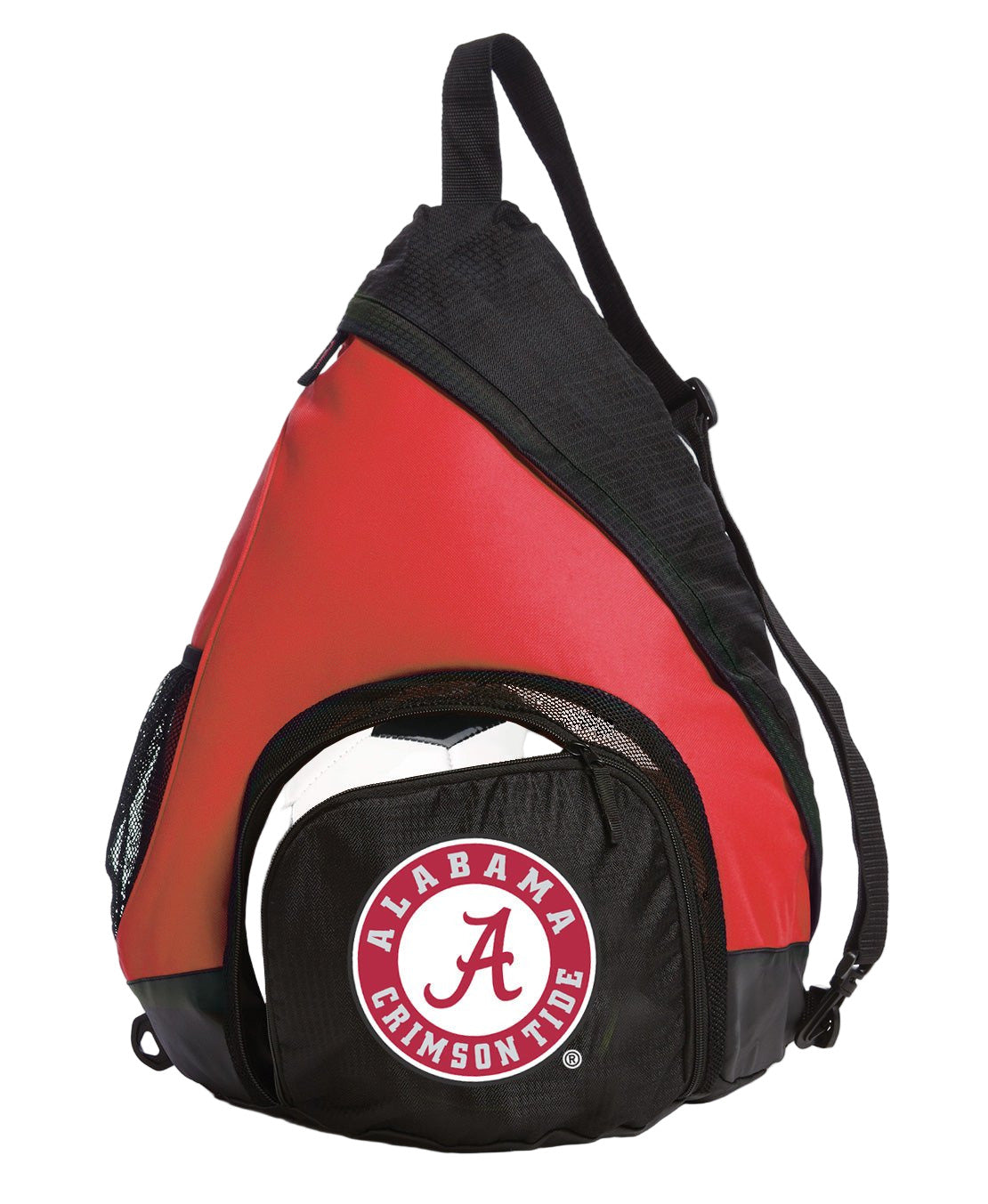 Alabama Logo Sling Backpack Alabama Bag with Soccer Ball or Volleyball Bag Sports Gear Compartment Practice Bag Crimson