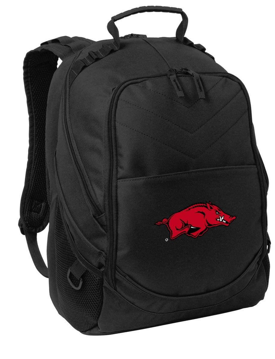 Arkansas Laptop Backpack – Official Arkansas Razorbacks Bookbag – 17" Laptop Sleeve, NCAA School Gear – 600D Polyester Black