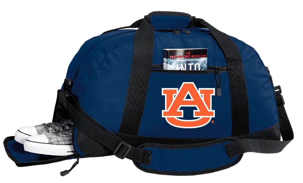 Auburn Duffel Bag – Official Tigers Medium Gym & Travel Bag with Shoe Pocket – 600D Polyester