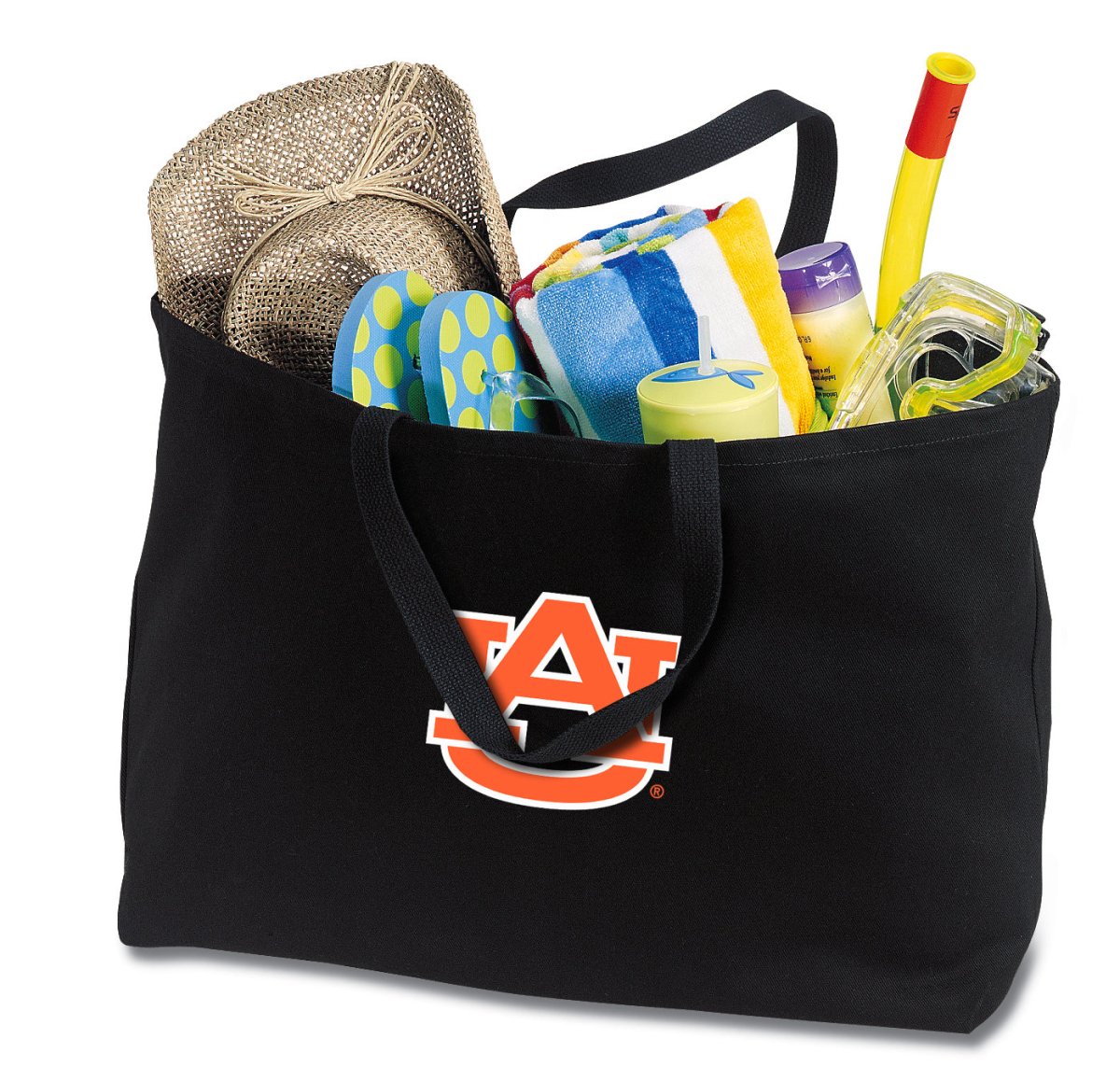 Auburn Large Tote Bag Auburn University Jumbo Tote for Beach Pool or Travel Black