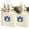 Auburn Grocery Shopping Bags 2 PC SET Auburn Tigers Reusable Cotton Bags