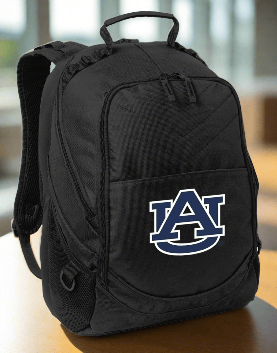 Auburn Laptop Backpack – Official Auburn Tigers Bookbag – 17" Laptop Sleeve, NCAA School Gear – 600D Polyester Black
