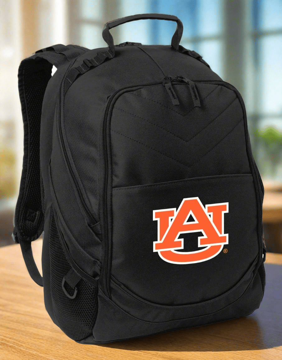 Auburn Laptop Backpack – Official Auburn University Tigers Bookbag – Fits 17″ Laptop, Organizer Panel, NCAA School Gear – 600D Polyester Black