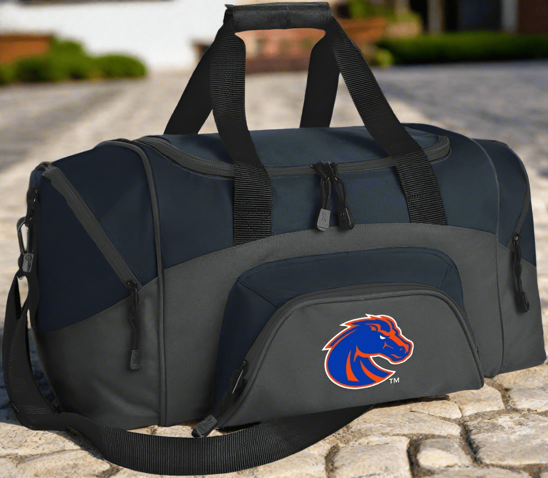 Boise State Small Duffel Bag Broncos Carryon Suitcase or Gym Bag Navy