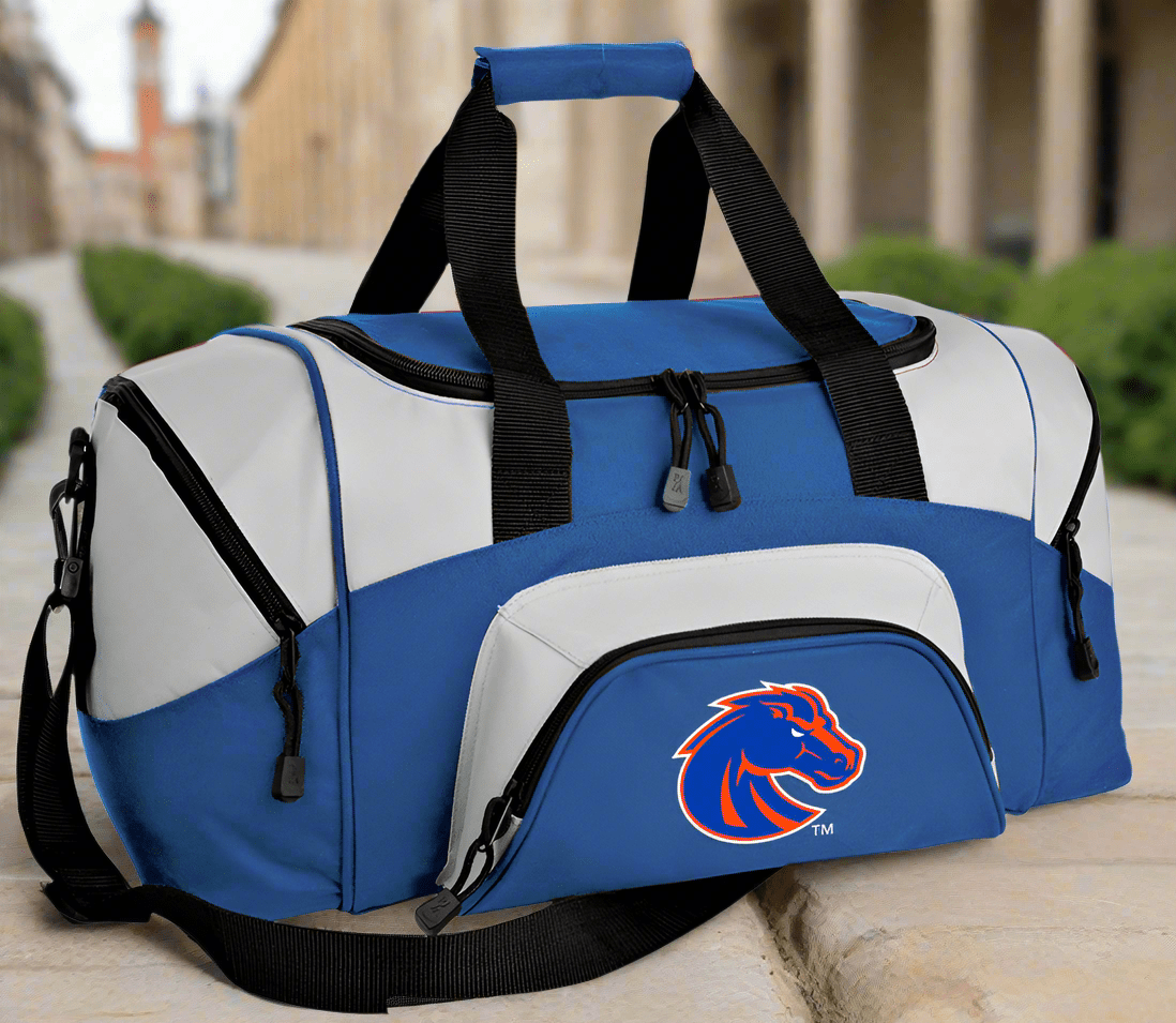 Boise State Small Duffel Bag Broncos Carryon Suitcase or Gym Bag Blue