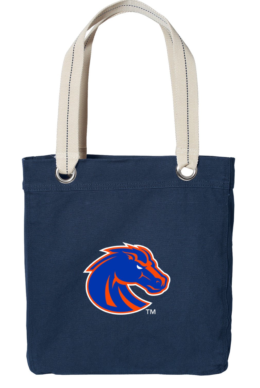 Boise State Tote Bag Broncos Deluxe Canvas Shoulder Bag Navy
