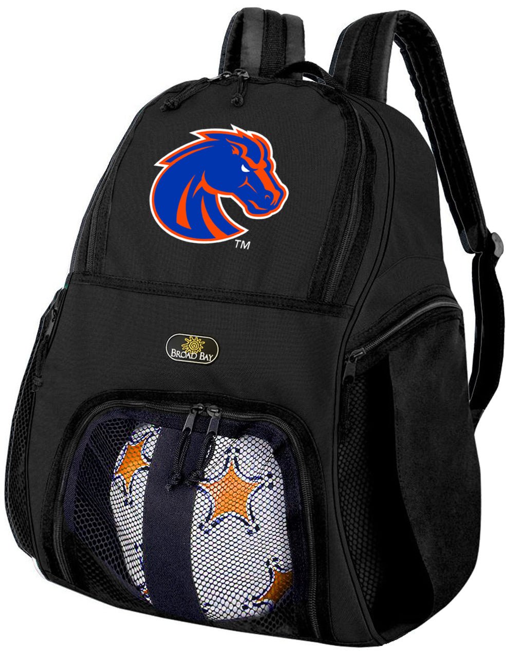 Boise State Soccer Ball Backpack or Broncos Volleyball Sports Gear Bag Black