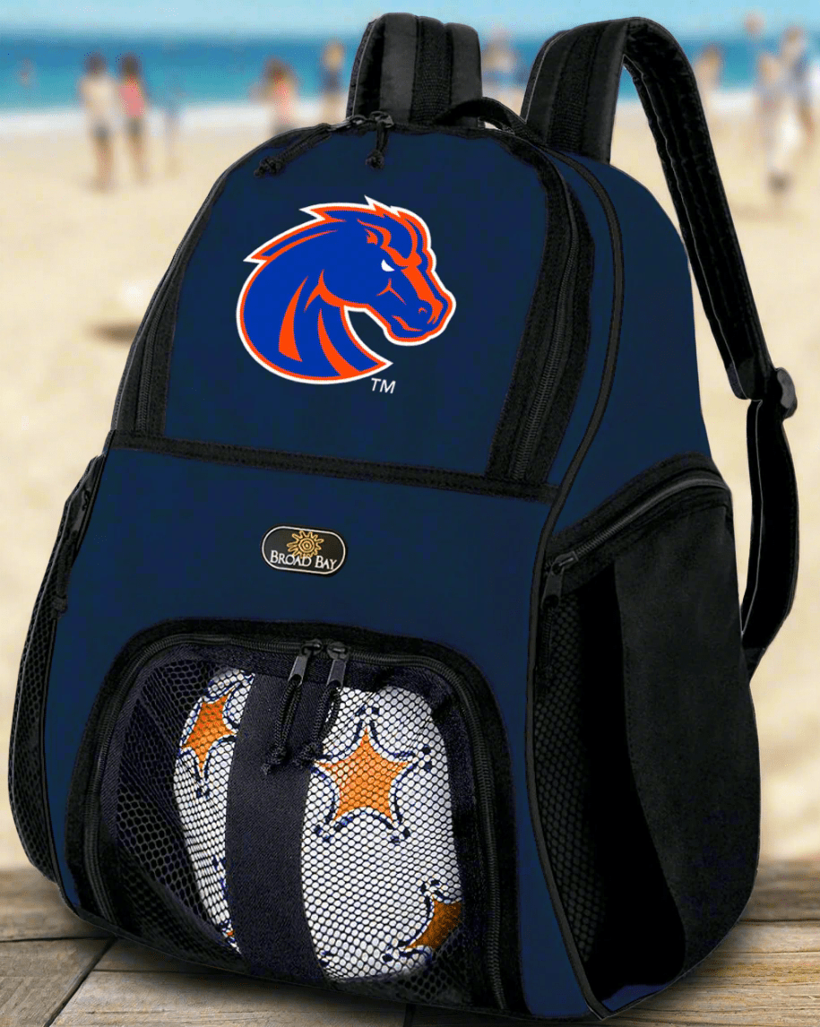 Boise State Soccer Ball Backpack or Broncos Volleyball Sports Gear Bag Navy