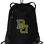 Baylor University Drawstring Backpack BU Bears Cinch Pack - Mesh & Microfiber Black