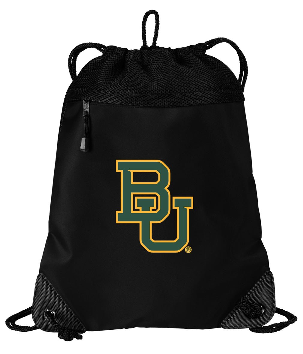 Baylor University Drawstring Backpack BU Bears Cinch Pack - Mesh & Microfiber Black