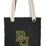 Baylor University Tote Bag BU Bears Deluxe Canvas Shoulder Bag Black
