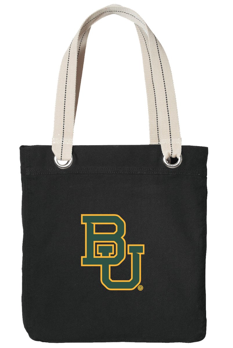 Baylor University Tote Bag BU Bears Deluxe Canvas Shoulder Bag Black