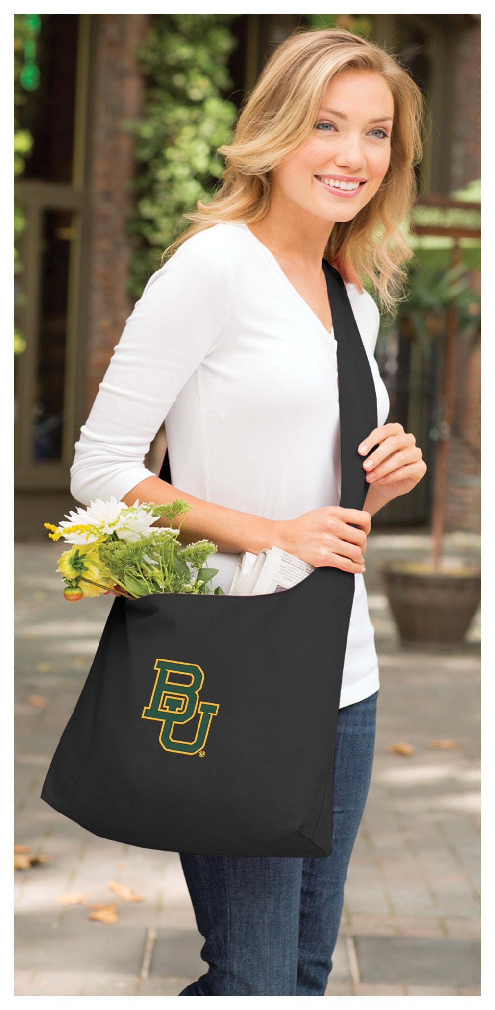 Baylor University Cross Body Bag BU Bears Shoulder Tote Bag - Sling Style Black