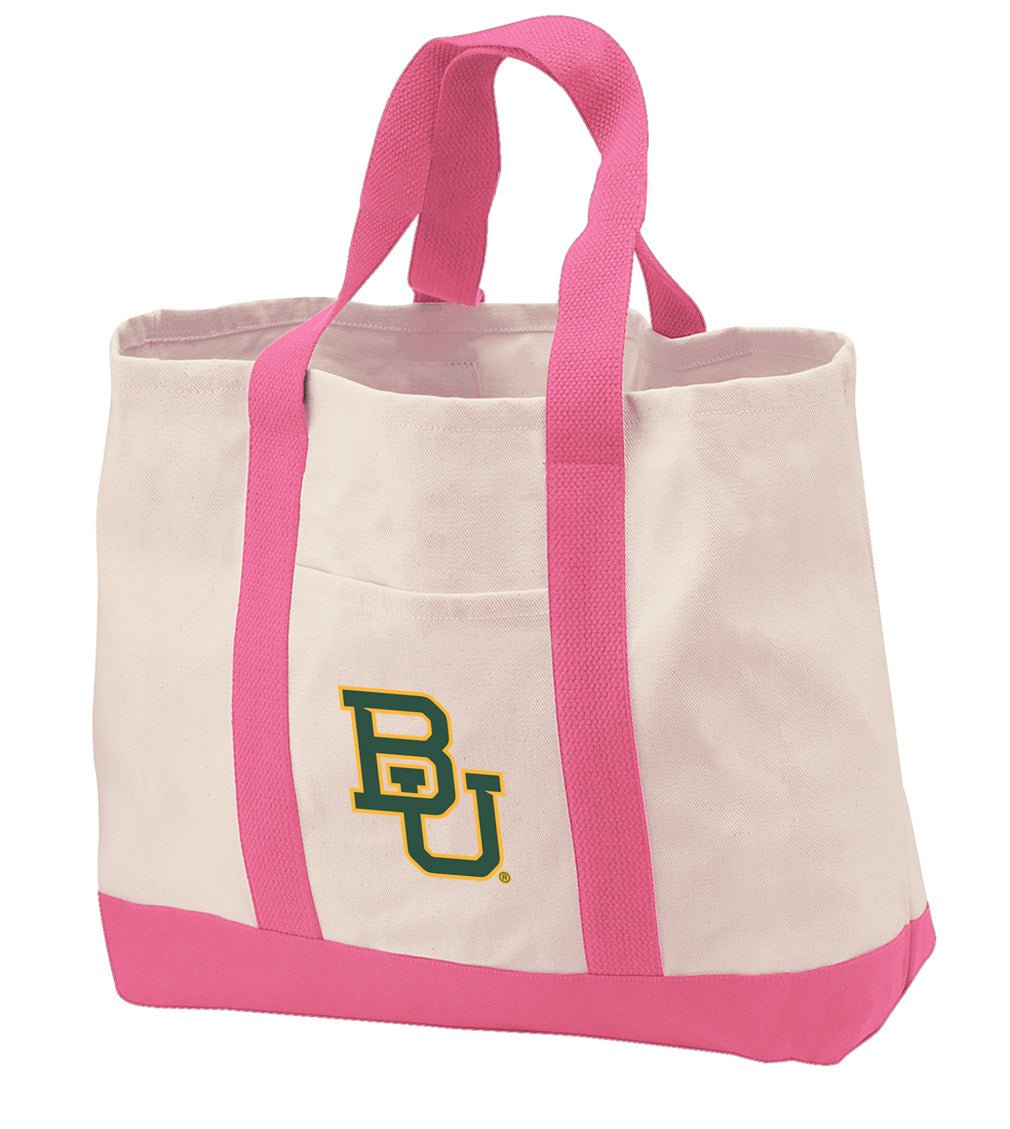 Baylor University Canvas Tote Bag BU Bears Classic Tote Pink
