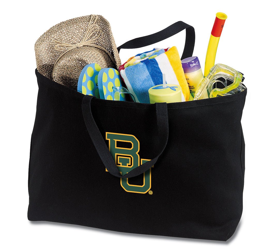 Baylor University Large Tote Bag BU Bears Jumbo Tote for Beach Pool or Travel Black