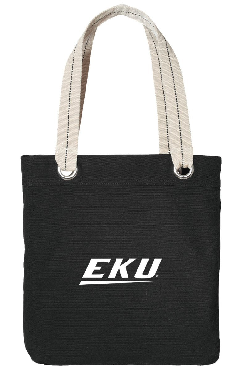 Eastern Kentucky University Tote Bag Deluxe EKU Canvas Shoulder Bag Black